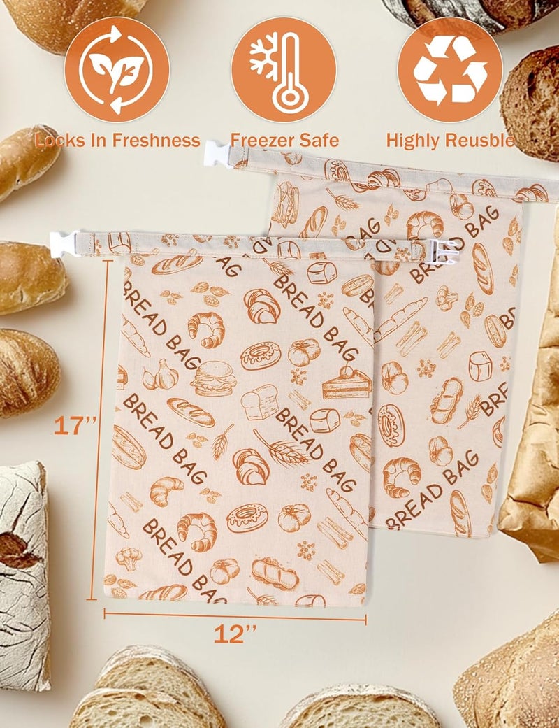 bomis Reusable Beeswax Bread Bags(2 Pack), Beeswax Bags for Sourdough/Homemade Bread, Natural Cotton Bees Wax Bag, Fresh and Refrigerable, New Upgrade Food Storage Bag, Large Capacity and Portable - Image 4